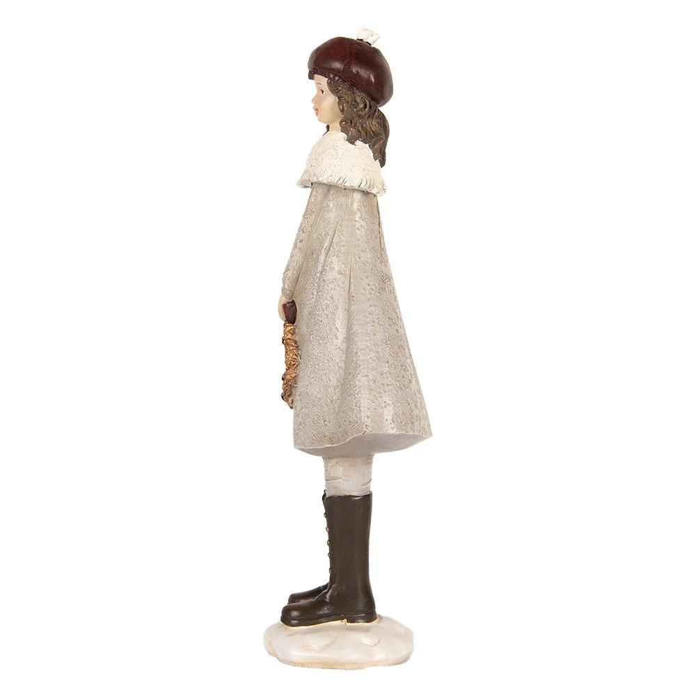 Decoration image girl 10x8x30 cm gray plastic by Clayre & Eef.