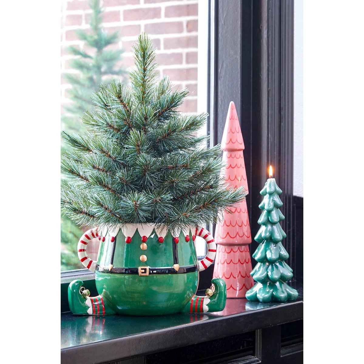Christmas flowerpot inside Funny Green by Mica Decorations