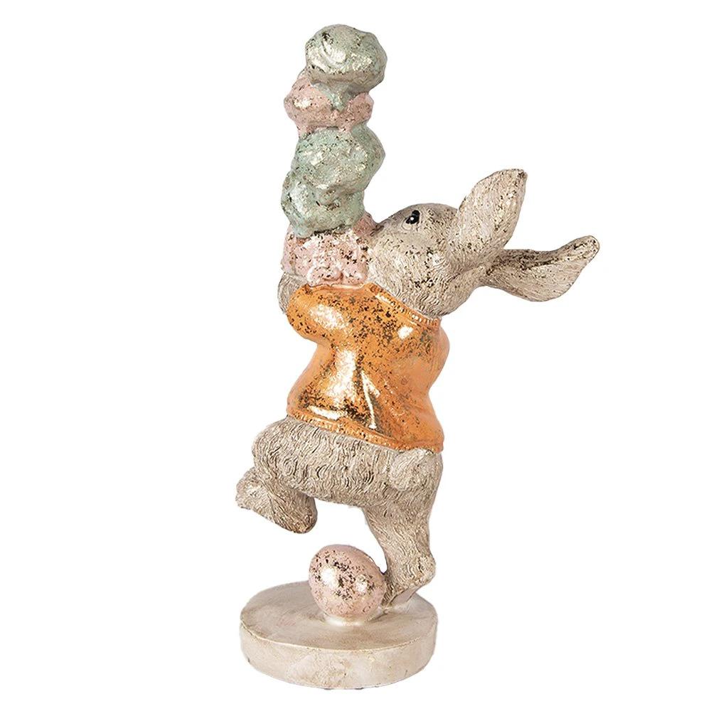 Decoration Statue Rabbit 16x10x28 cm Beige Plastic by Clayre & Eef.