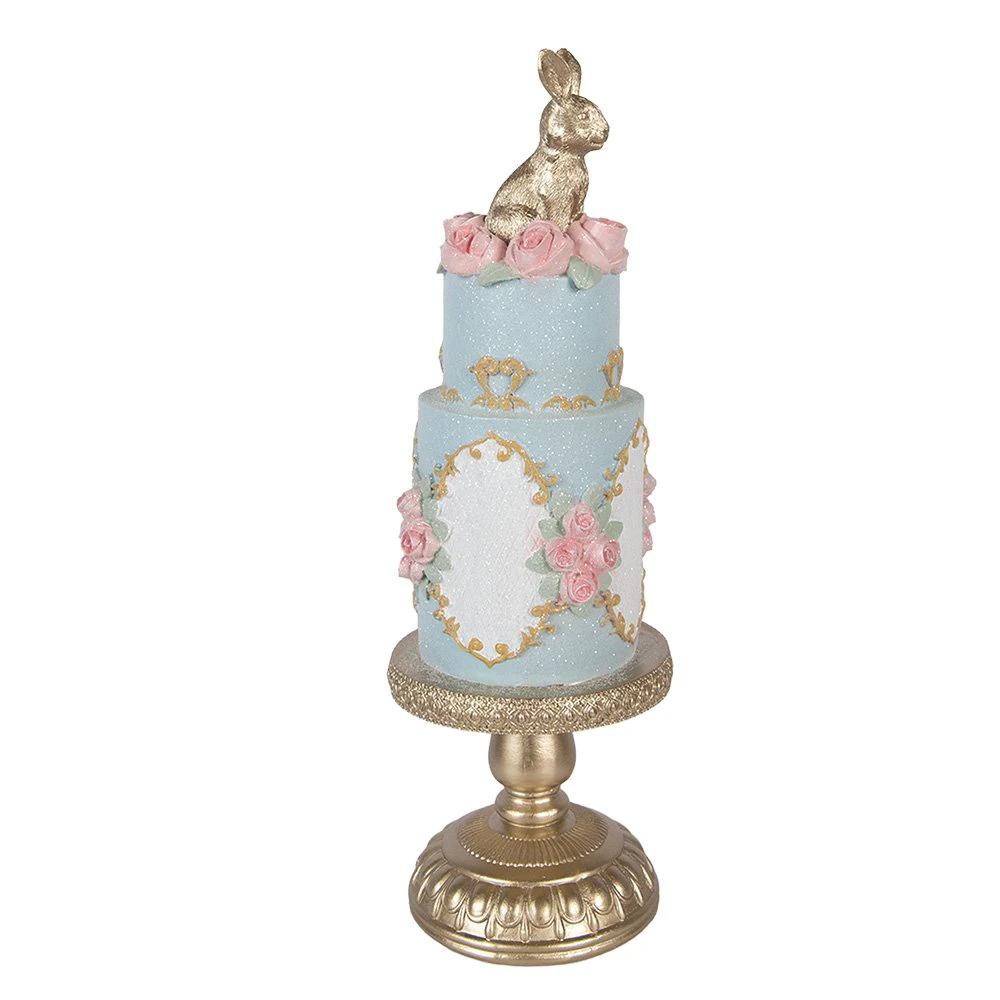Decoration Image Cake Ø 12x37 cm Blue Plastic by Clayre & Eef.