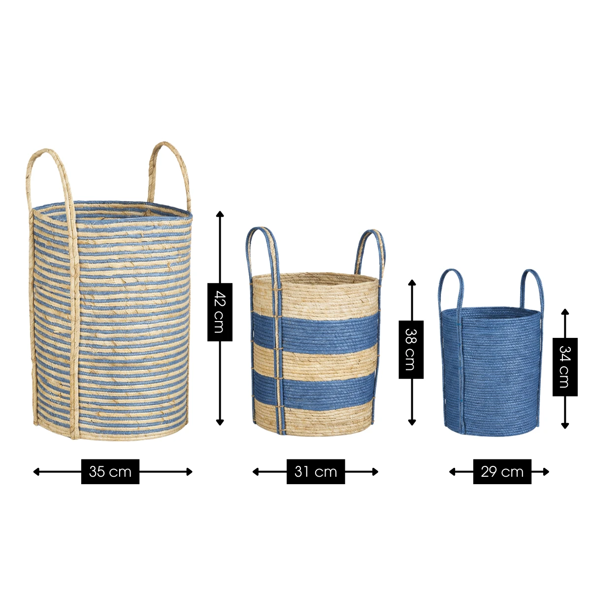 Plant basket set Blue by Mica Decorations