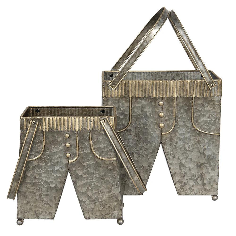 Plant holder 28x15x30/50 cm gray iron by Clayre & Eef.