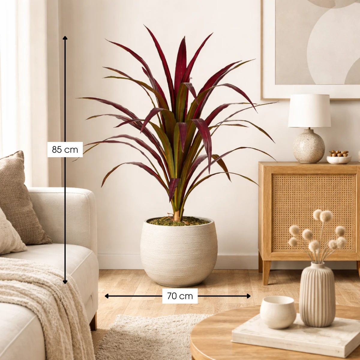 Artificial Plant Banana Tree Red by Mica Decorations