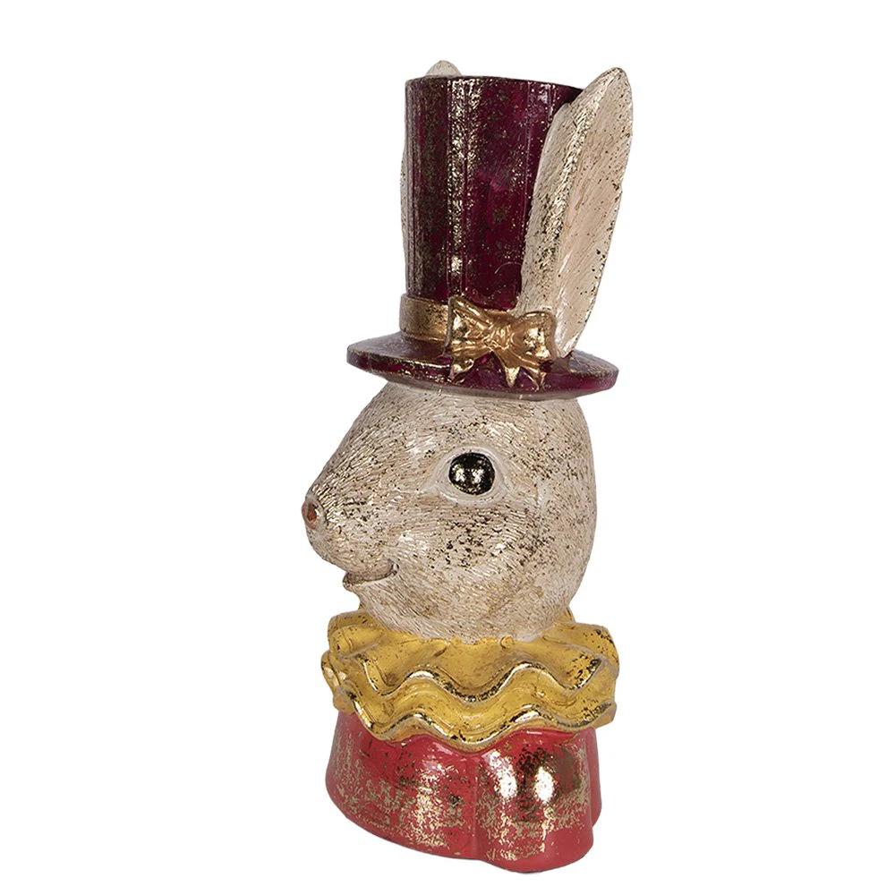 Decoration Statue Rabbit 16x13x29 cm Beige Plastic by Clayre & Eef.