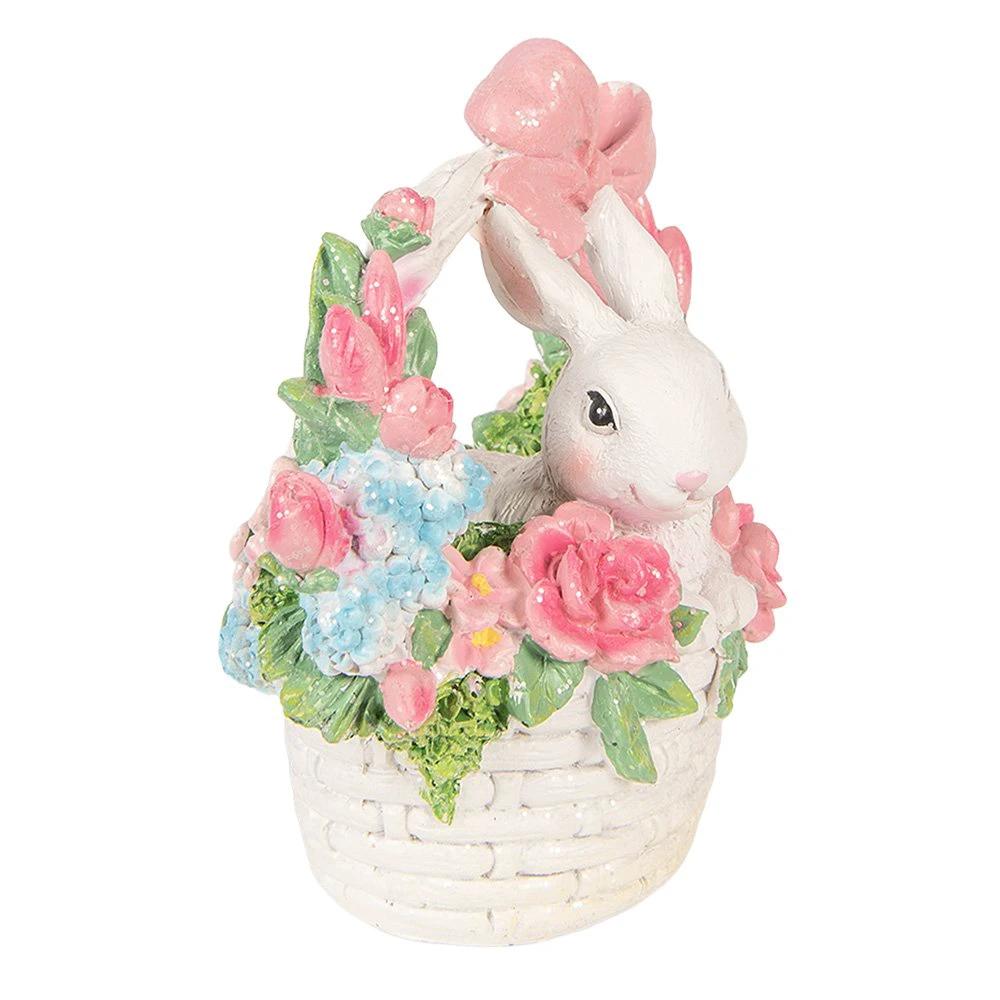 Decoration Statue Rabbit 15x9x16 cm White Plastic by Clayre & Eef.