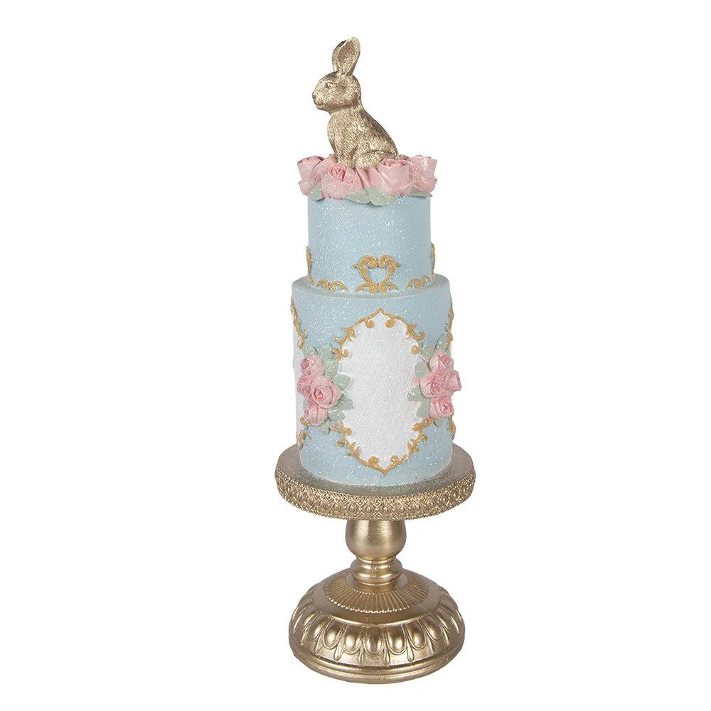 Decoration Image Cake Ø 12x37 cm Blue Plastic by Clayre & Eef.