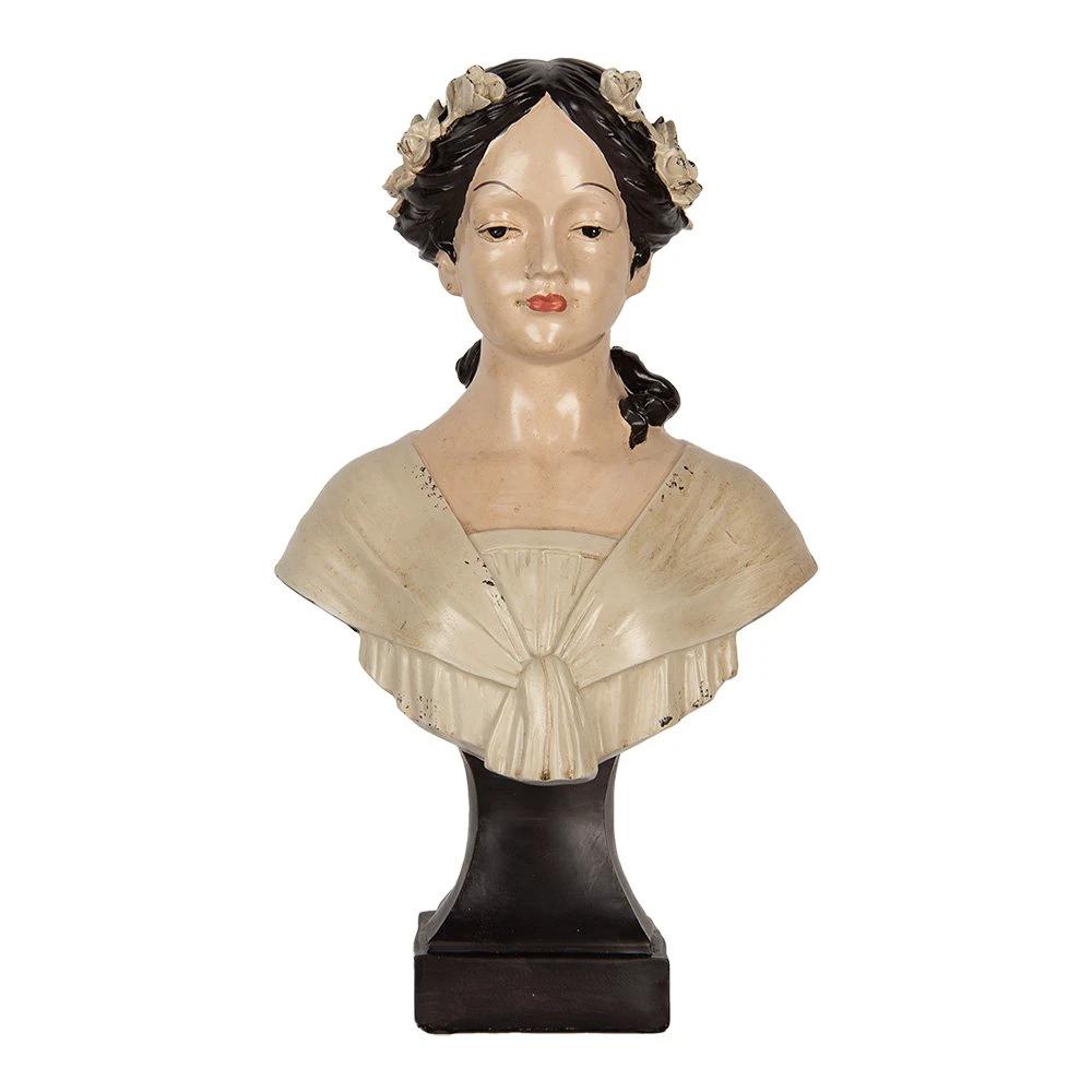 Decoration image woman 18x12x31 cm beige plastic by Clayre & Eef.