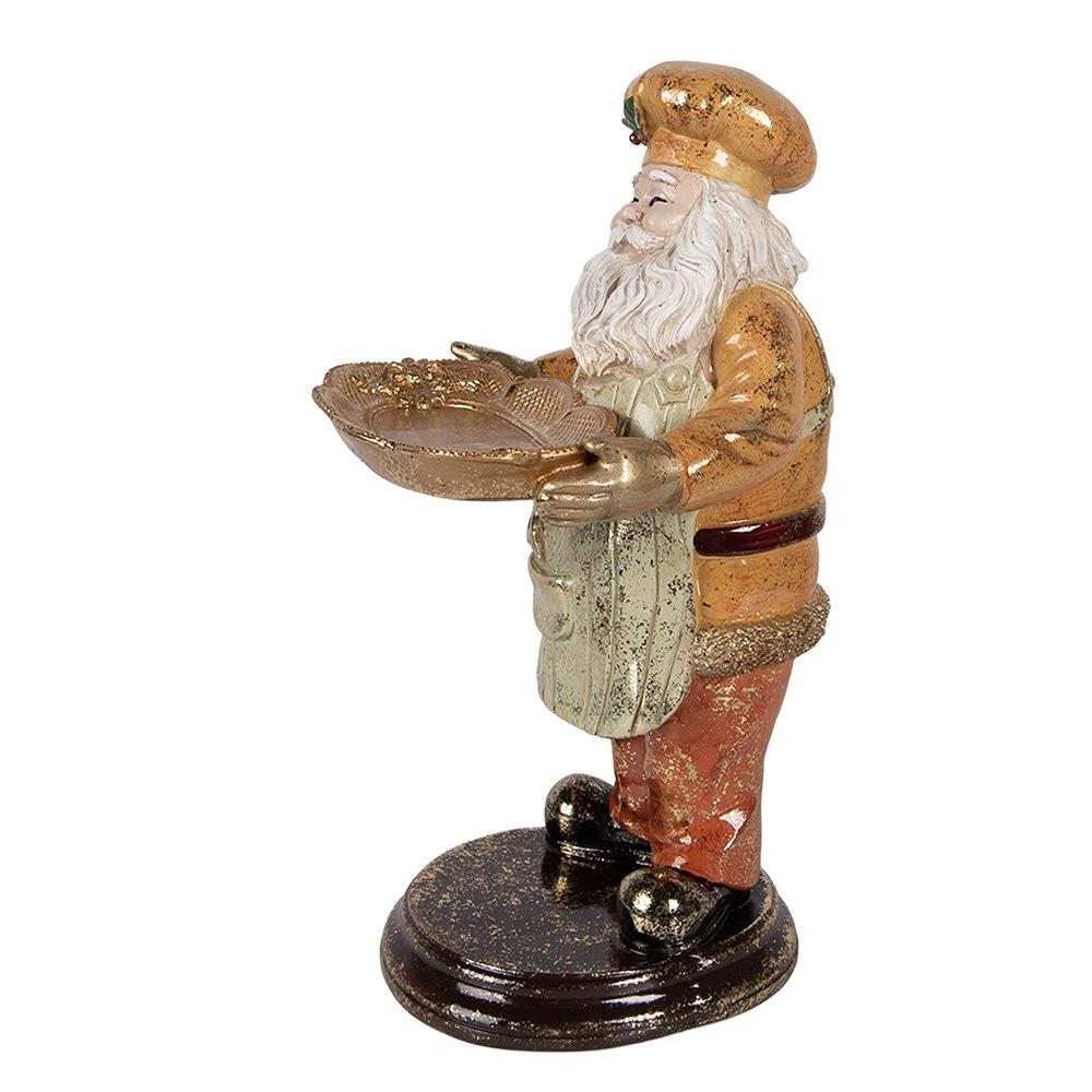 Christmas Decoration Statue Santa Claus 15x18x31 cm Beige Plastic by Clayre & Eef.