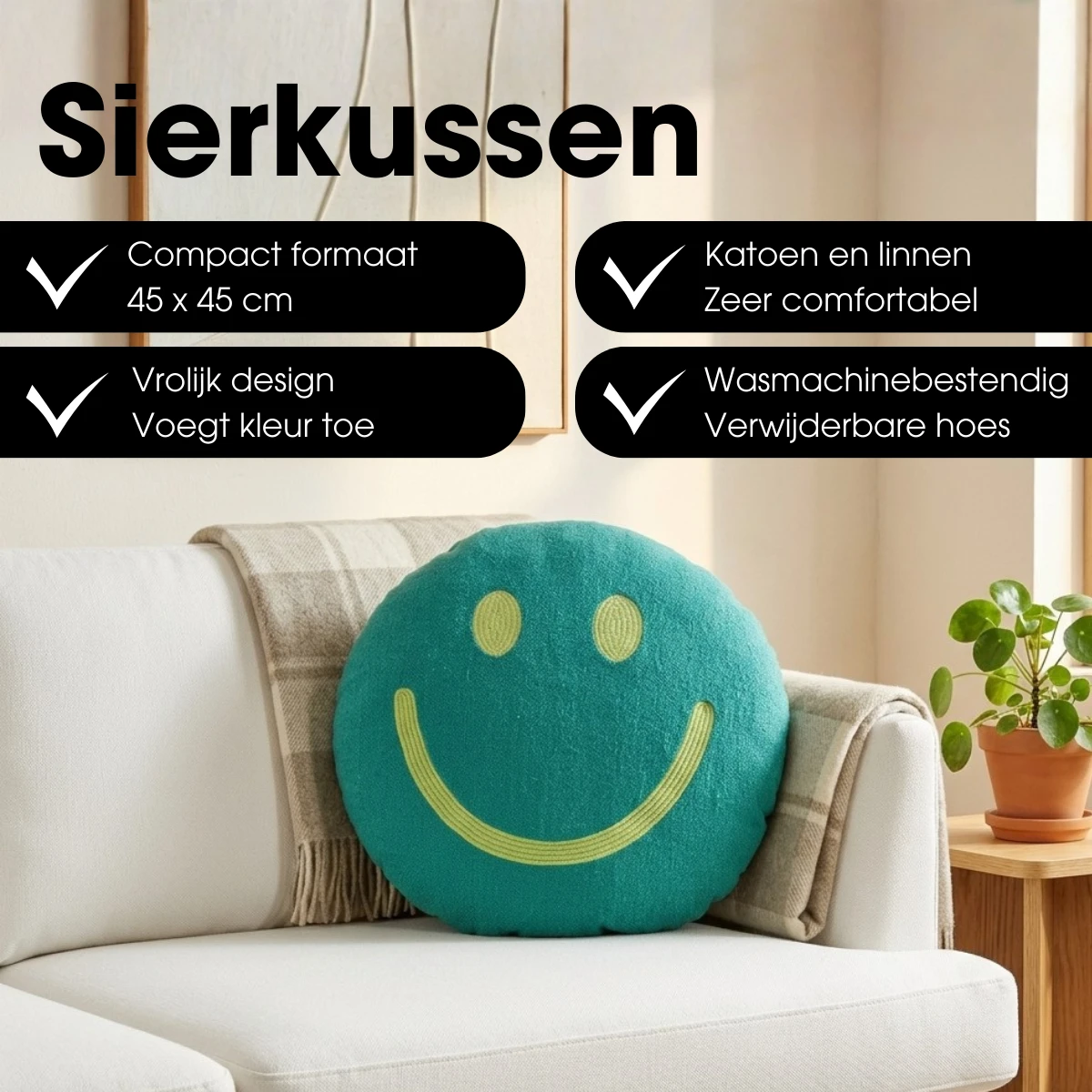 Decorative cushion Green by Mica Decorations
