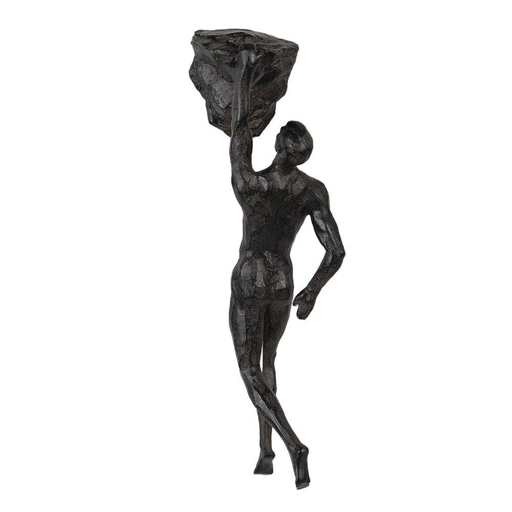 Image man 9x9x32 cm Brown plastic home accessories by Clayre & Eef.