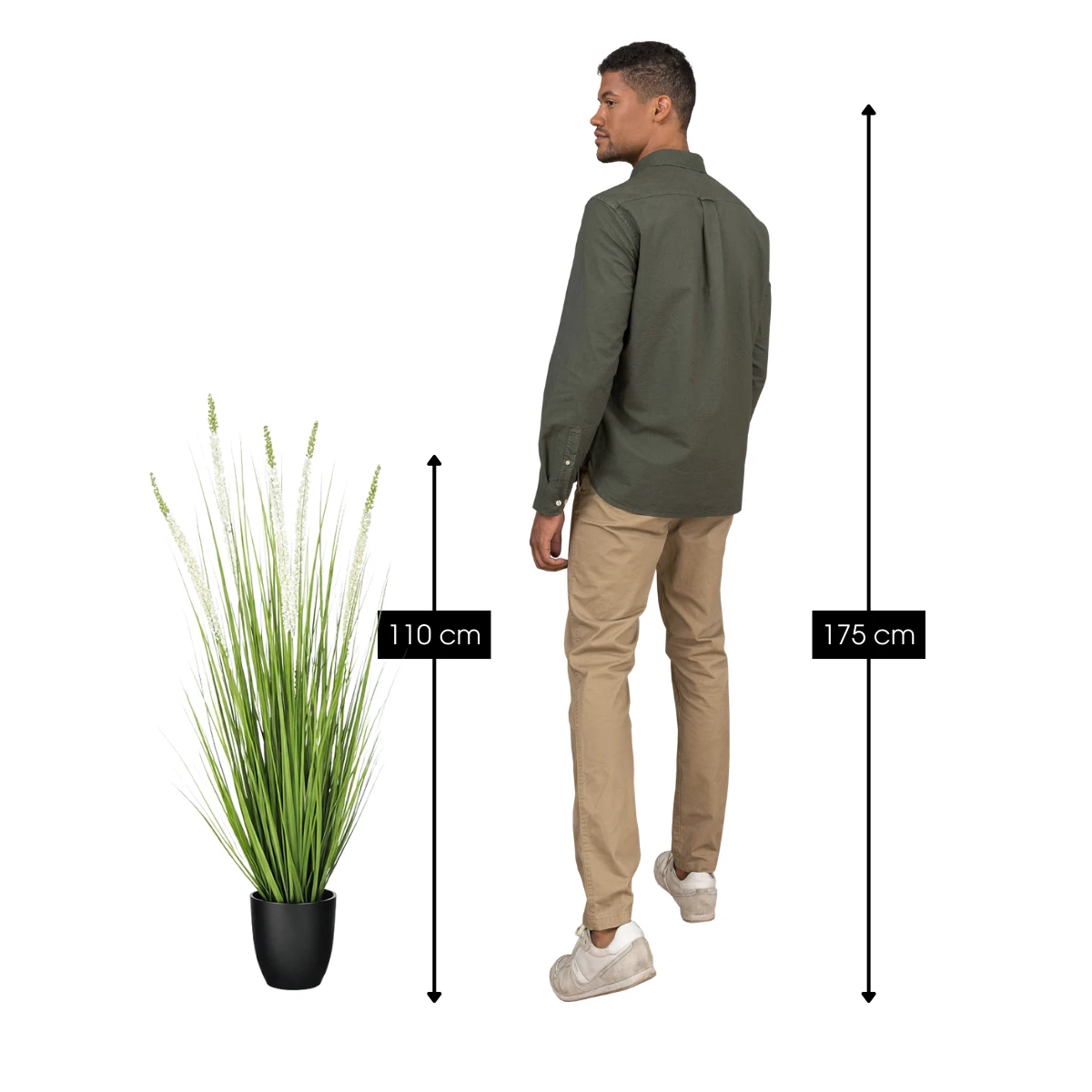 Artificial Plant Ornamental Grass White by Mica Decorations