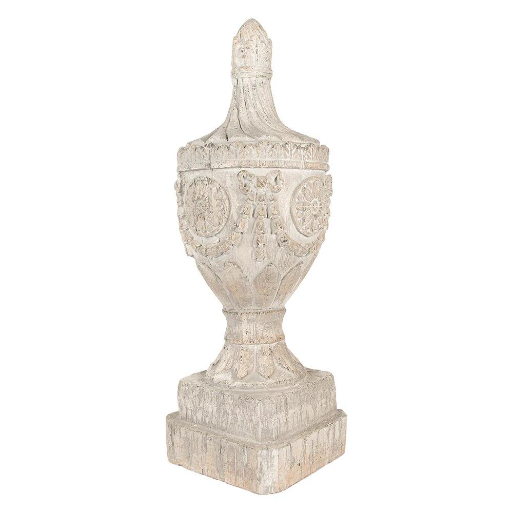 Dekoratives Ornament 25x25x75 cm Beiges Keramikmaterial von Clayre & Eef.