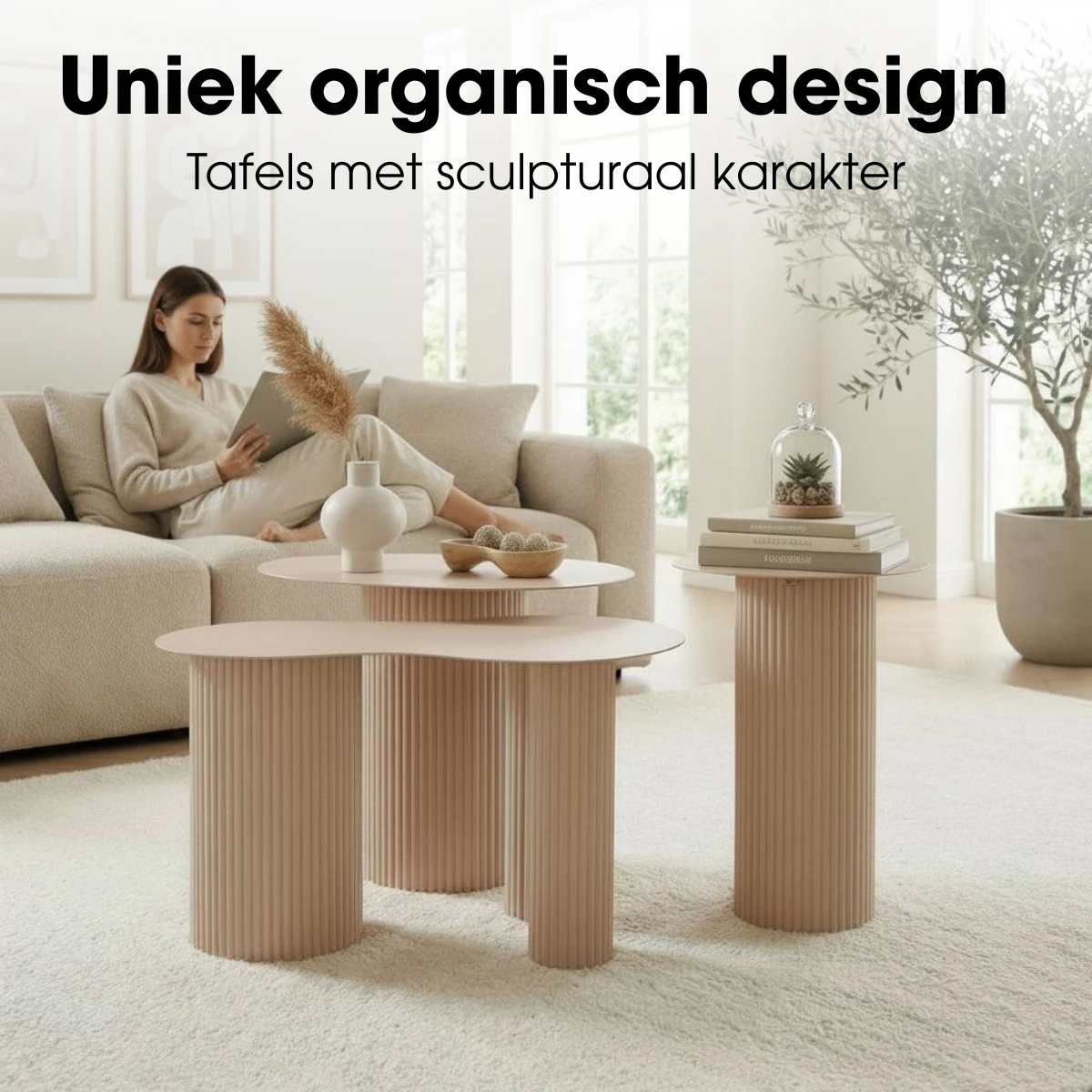 Side table Lux Light brown by Mica Decorations