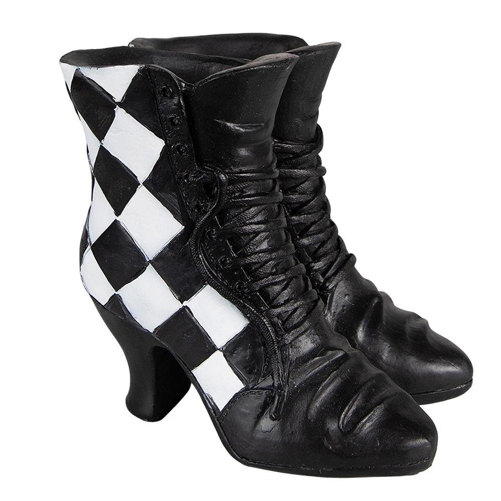 Decoration Shoes 15x12x15 cm Black White Polyresin Home Decoration by Clayre & Eef.
