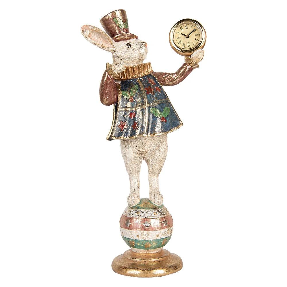 Decoration image rabbit 35 cm white gold -colored plastic by Clayre & Eef.