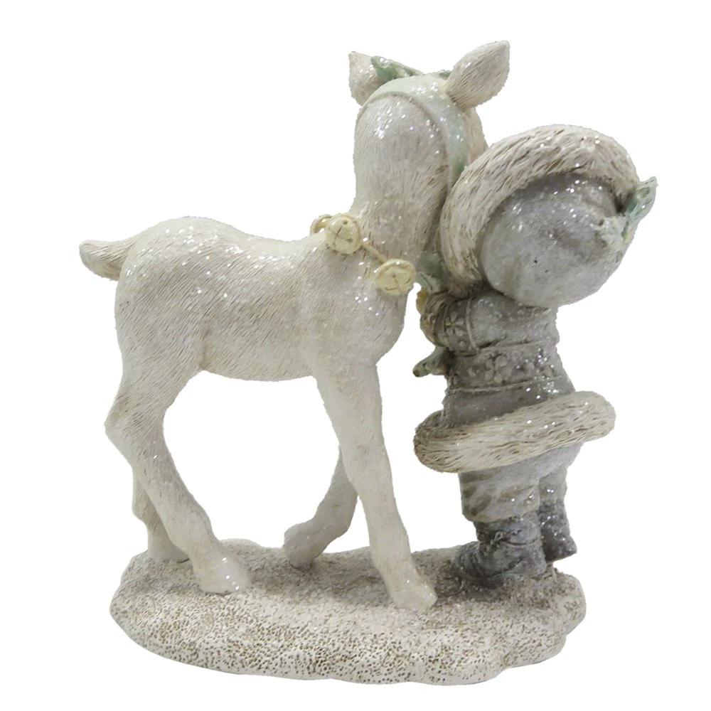 Dekoration Kind mit Hirsch 12x6x13 cm von Clayre & Eef.
