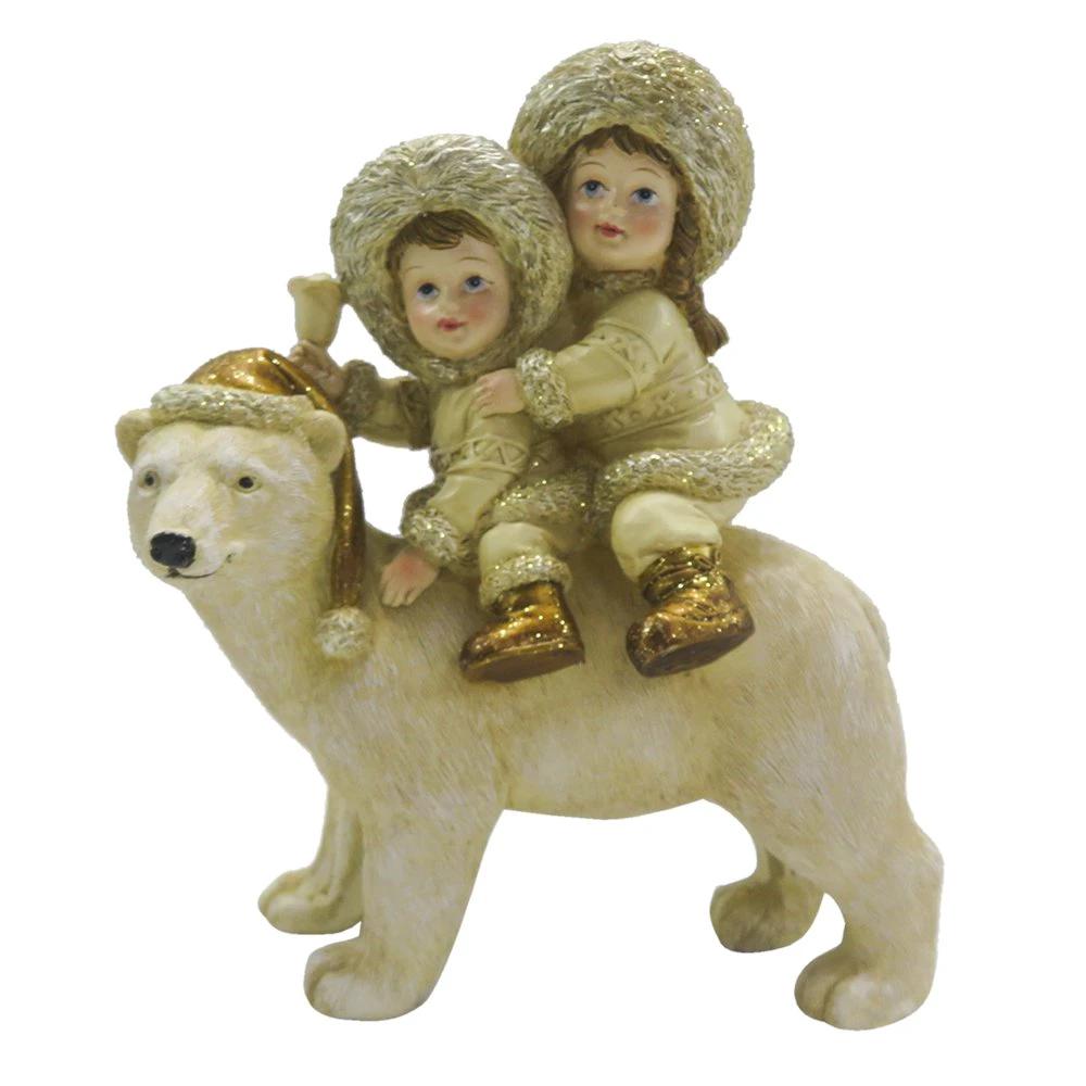 Dekoration Kinder mit Eisbär 13x7x15 cm von Clayre & Eef.