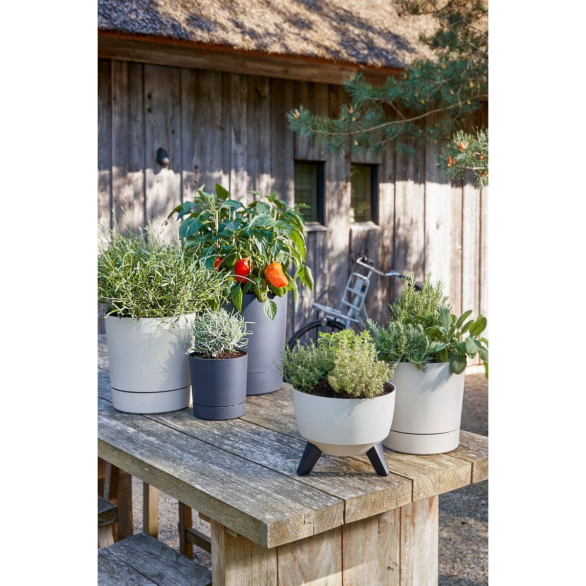 Outdoor planter Doppio Beige by Mica Decorations
