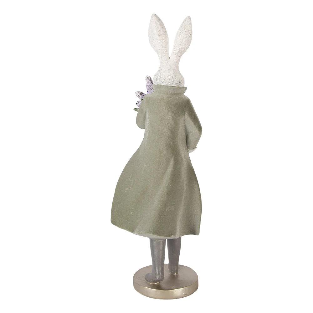 Decoration Statue Rabbit 17x15x53 cm White Plastic by Clayre & Eef.