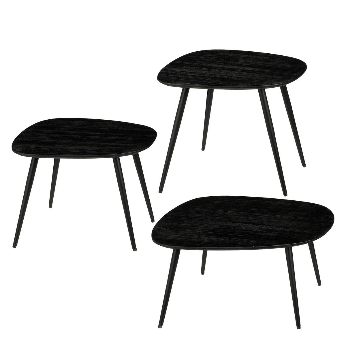 Side table set Jailey Black by Mica Decorations