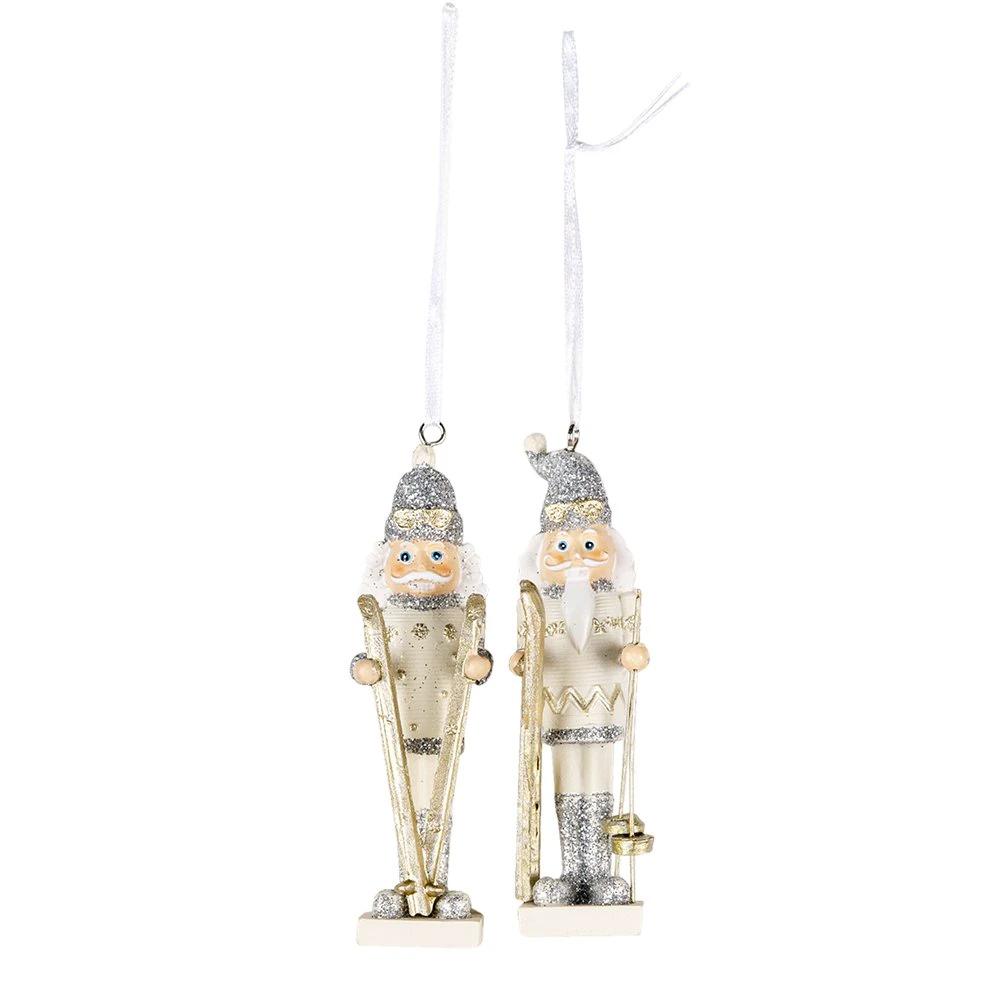 Decorative pendant nutcracker (set of 2) 3x3x10 cm by Clayre & Eef.