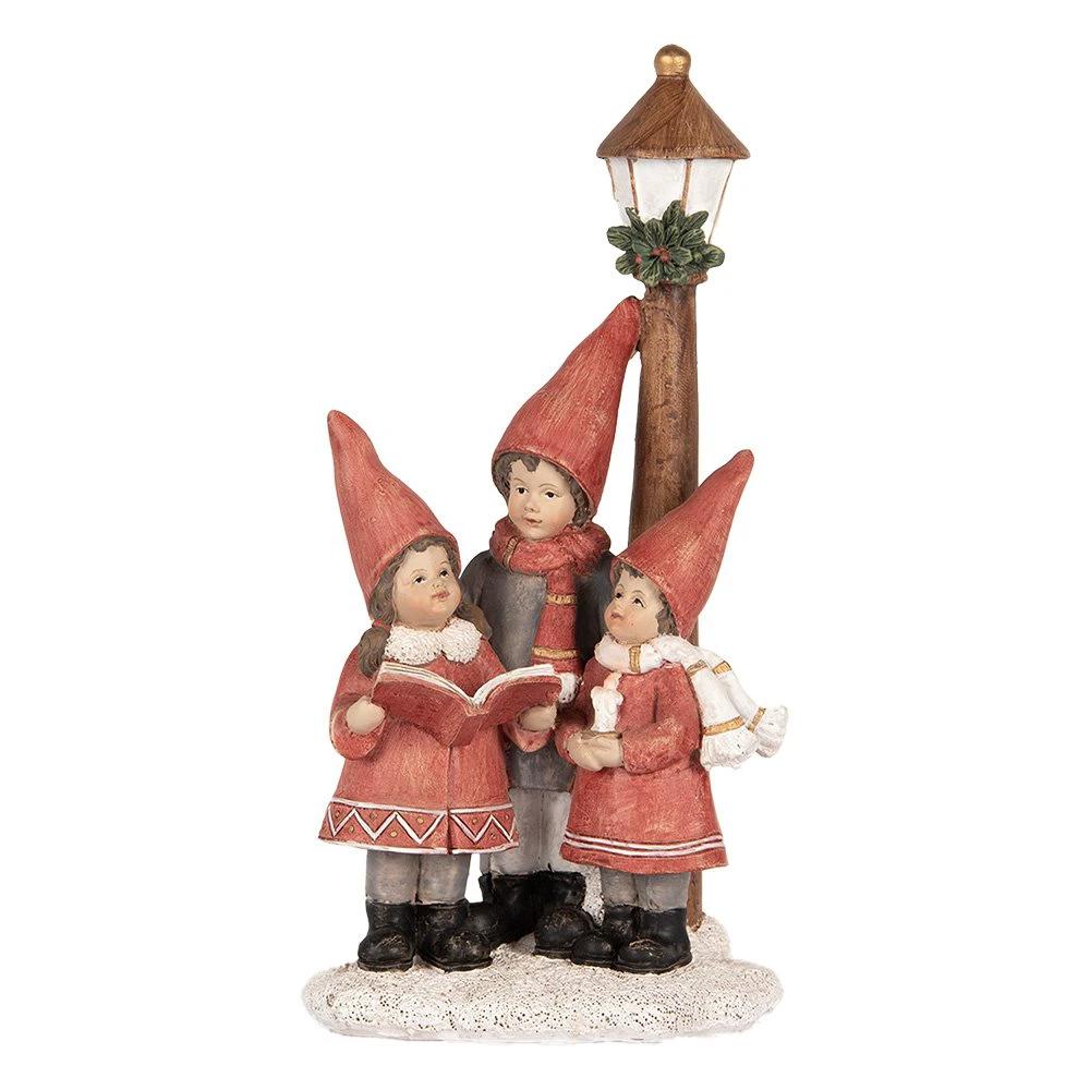 Christmas decoration image children 11x8x21 cm red plastic by Clayre & Eef.