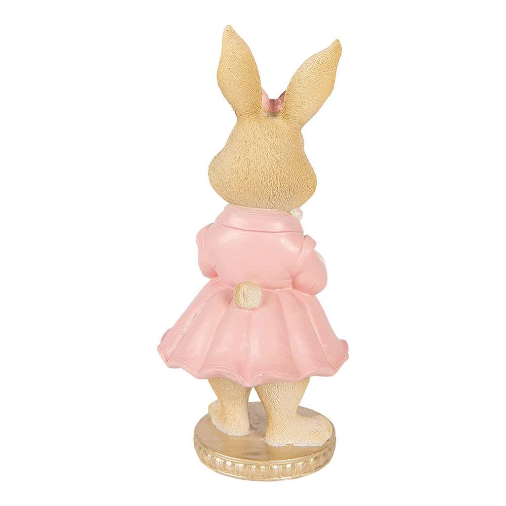 Deko-Statue Hase 9x9x19 cm Beige Kunststoff von Clayre & Eef.