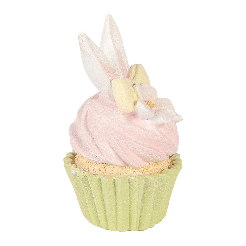 Decoration Image Cake Ø 7x13 cm Pink Plastic by Clayre & Eef.