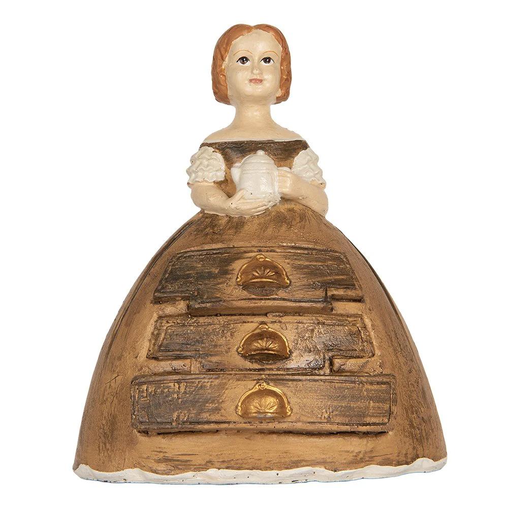 Decoration Statue Woman 16x11x20 cm Brown Plastic by Clayre & Eef.