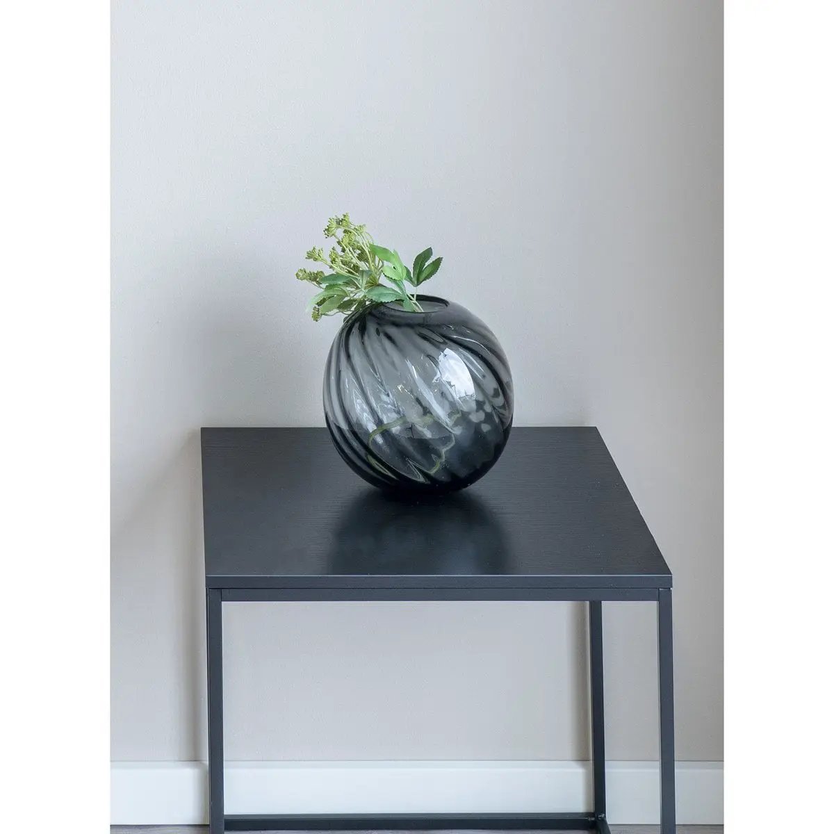 Vase - Grey, Mouthblown Glass, Ø20x19cm by EMIRELLE