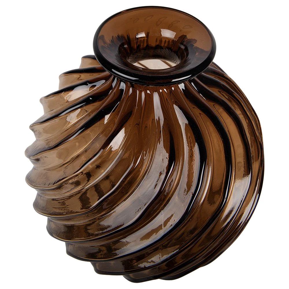 Vase Ø 19x21 cm Brown Glass by Clayre & Eef.