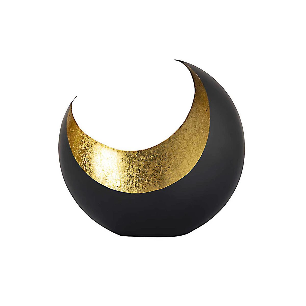 Candle holder Tealight holder candlestick moon sick shape black matt gilded inside by Voglrieder kreatives Wohnen