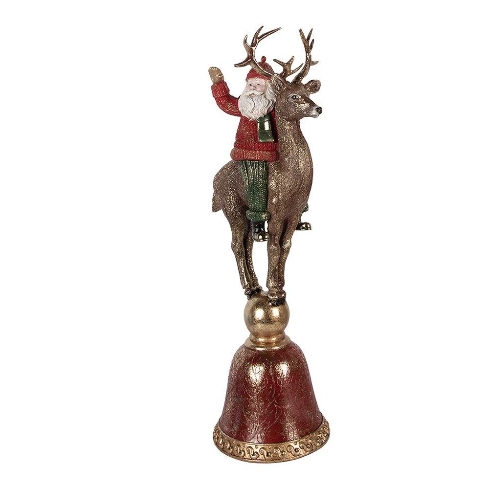 Dekorationsstatue Weihnachtsmann 24x20x63 cm brauner Kunststoff von Clayre & Eef.