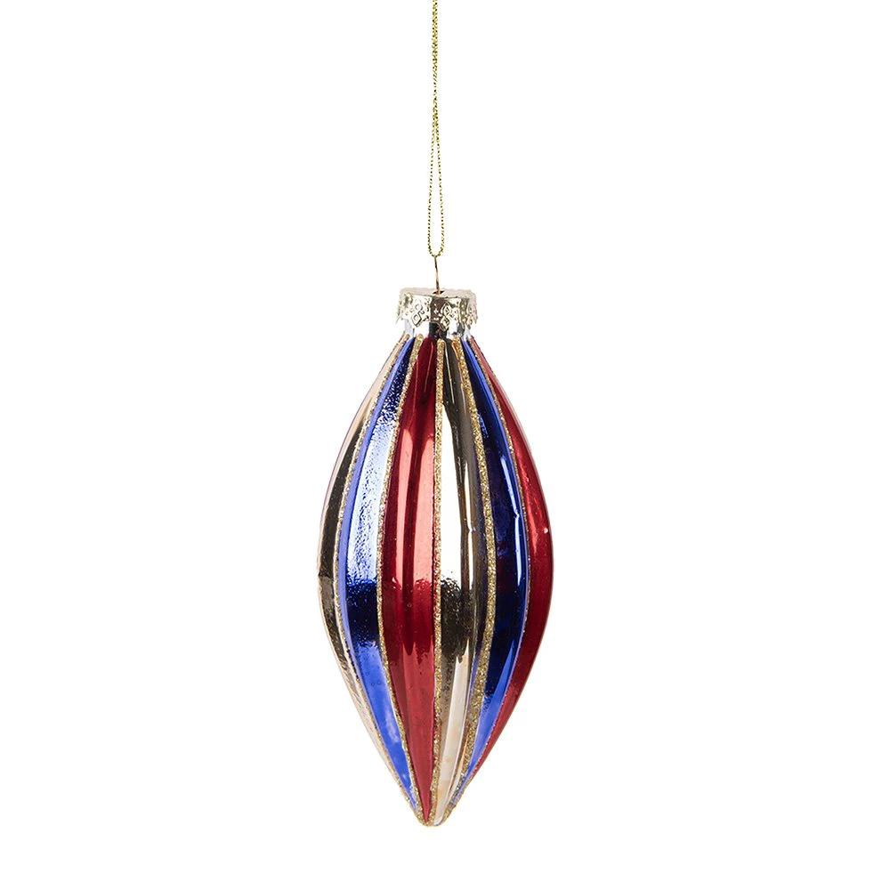 Christmas bauble Ø 6x13 cm multi -colored glass by Clayre & Eef.