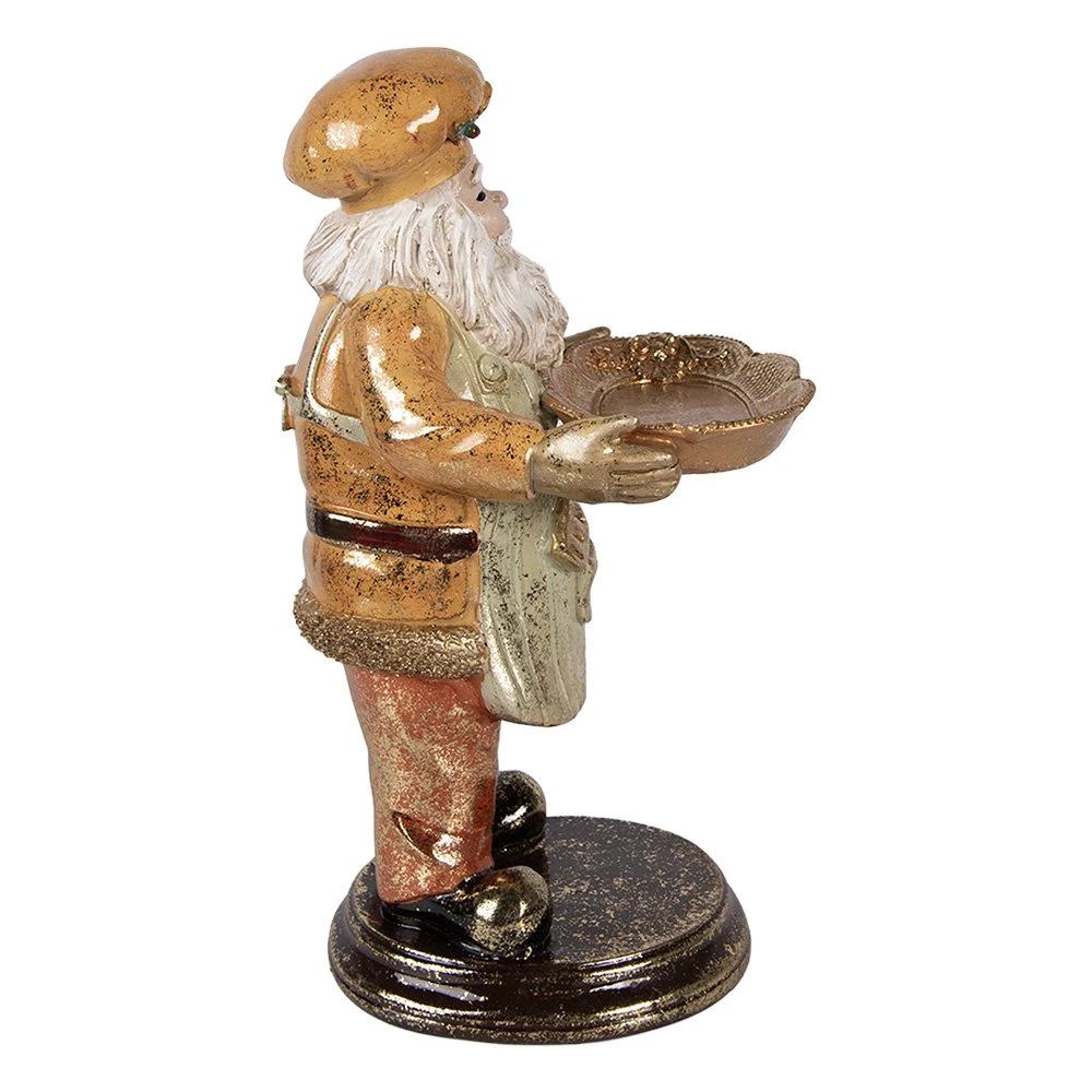 Christmas Decoration Statue Santa Claus 15x18x31 cm Beige Plastic by Clayre & Eef.