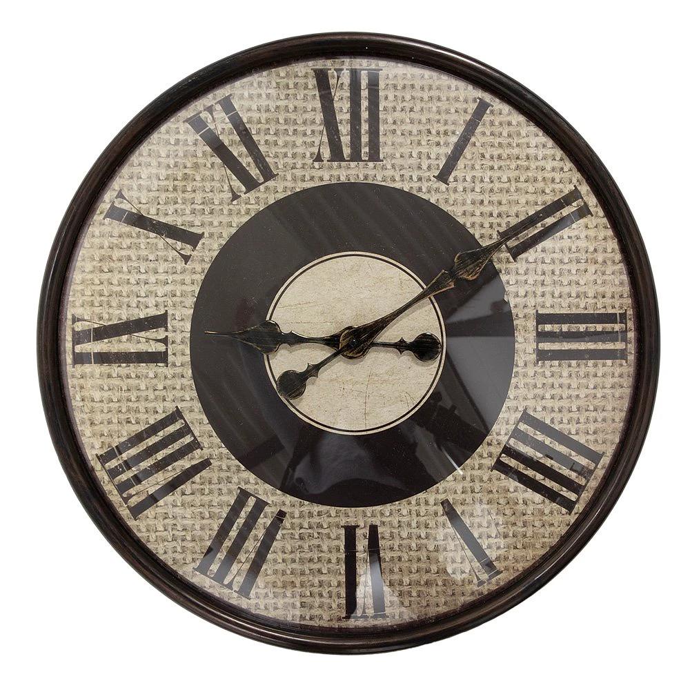 Wanduhr Ø 50x6 cm Braun-Beige Kunststoff-Wanduhr von Clayre & Eef.