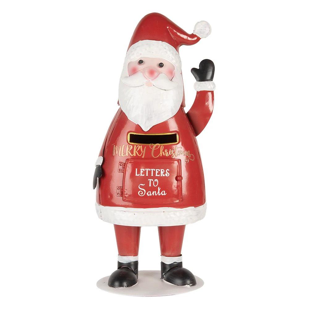 Christmas decoration letterbox 16x14x35 cm red metal by Clayre & Eef.