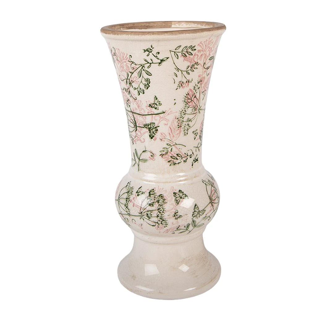 Vase Ø 13x26 cm beige Keramik von Clayre & Eef.