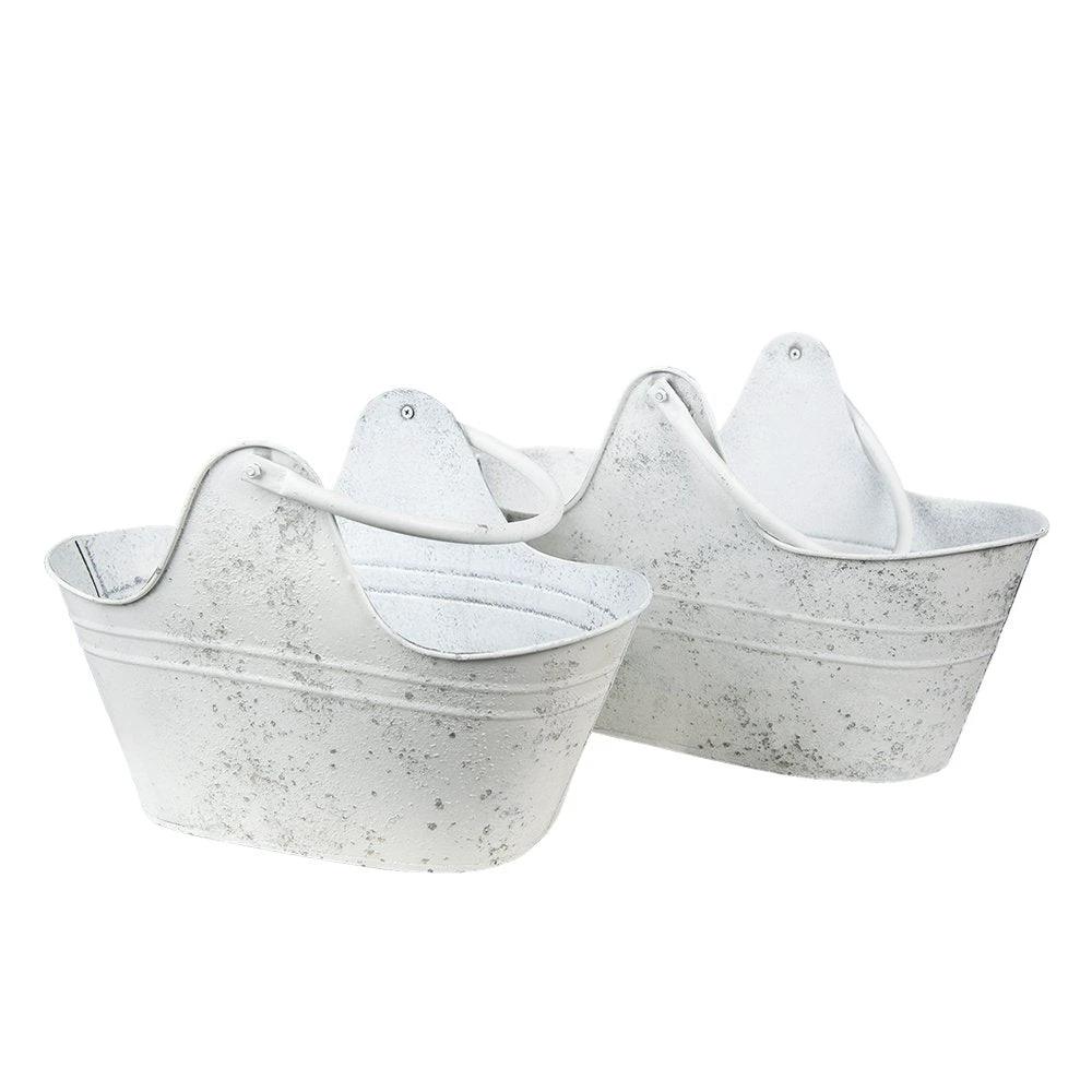 Deko-Pflanzenhalter (2) 40x21x25 / 35x18x23 cm von Clayre & Eef.