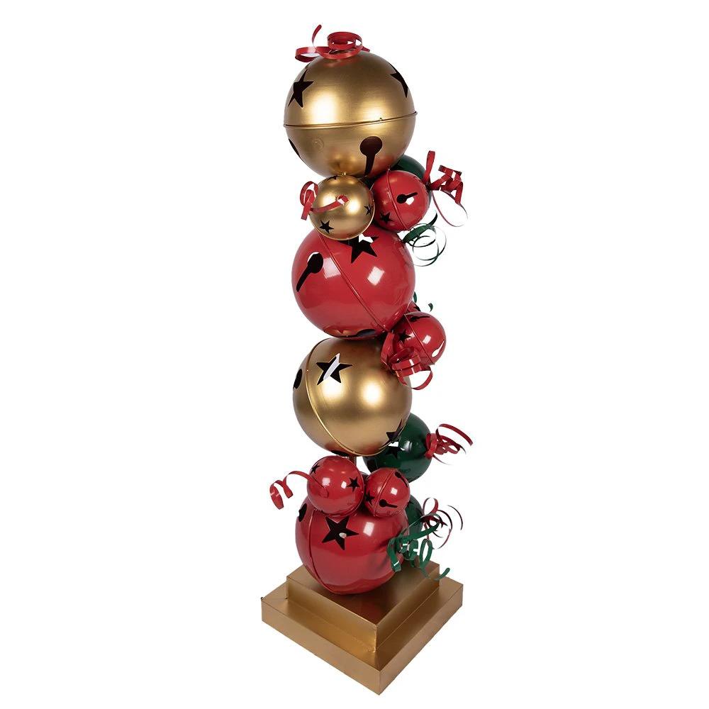 Christmas Decoration Statue 43x40x150 cm Red Green Metal by Clayre & Eef.