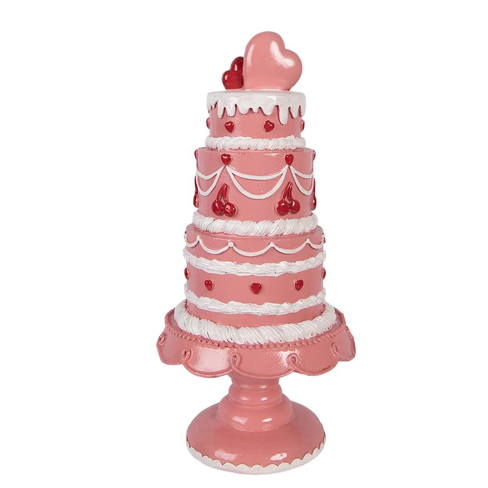Decoration Image Cake Ø 16x33 cm Pink Plastic by Clayre & Eef.