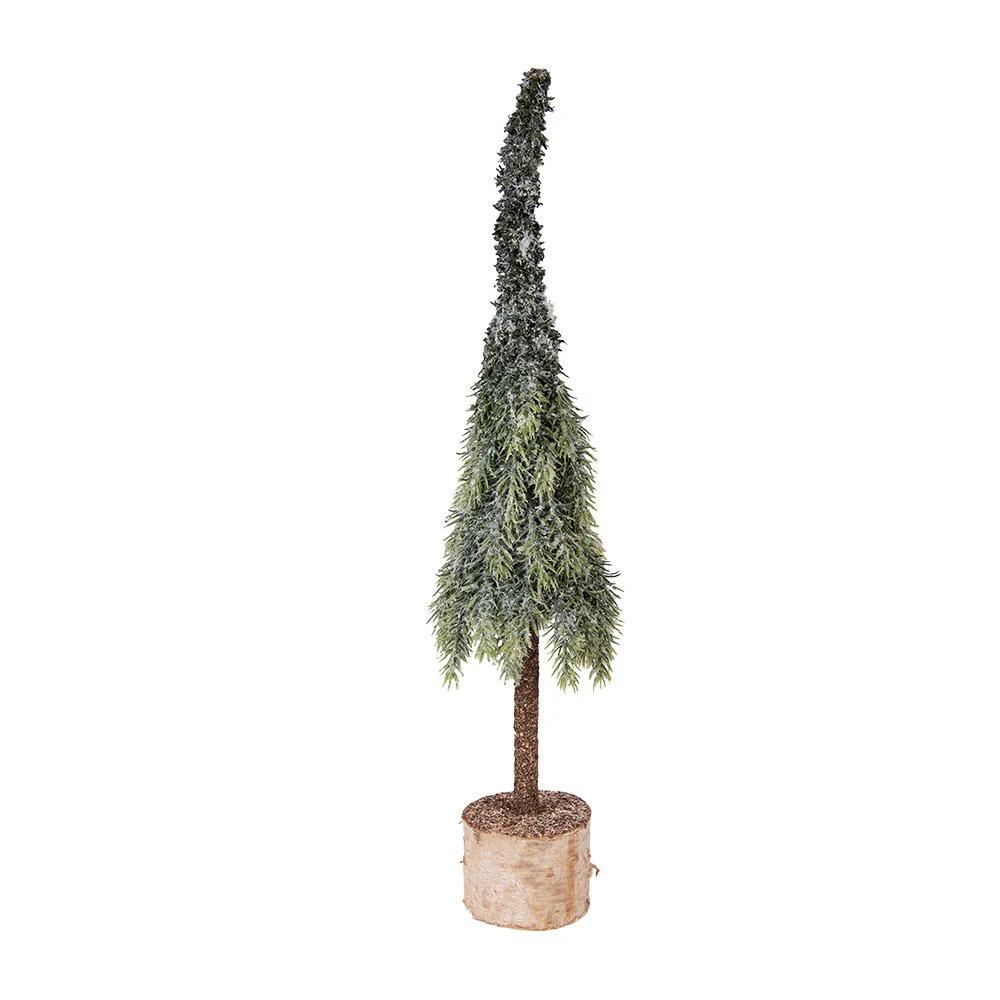 Mini Artificial Christmas Tree Ø 10x35 cm Green Wood by Clayre & Eef.