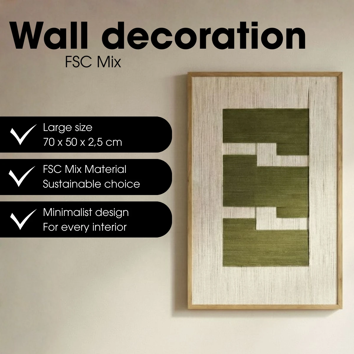 Wall decoration Green by Mica Decorations