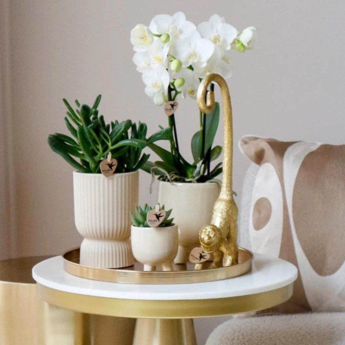 Hummingbird Home | Decorative bowl - Round gold tray Ø30cm by Kolibri Company