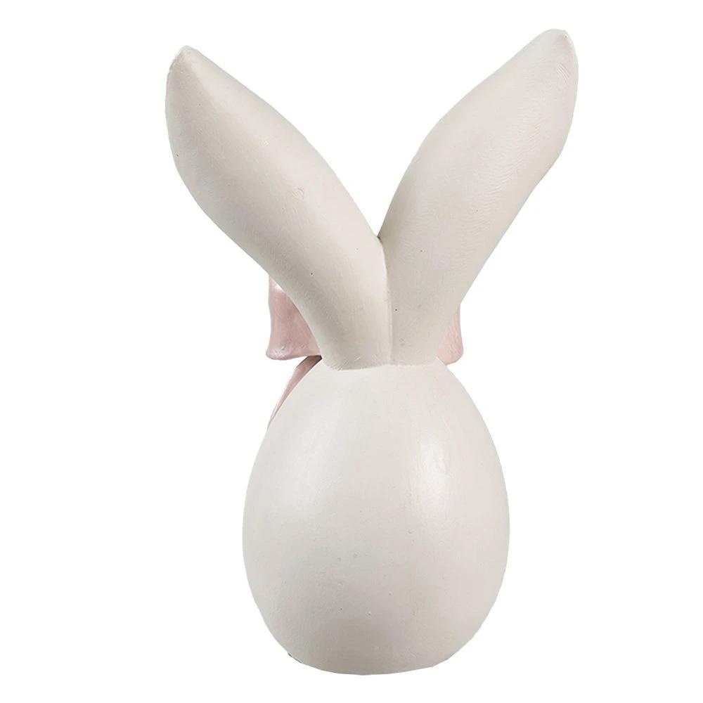 Decoration image rabbit 12x8x18 cm white pink plastic by Clayre & Eef.