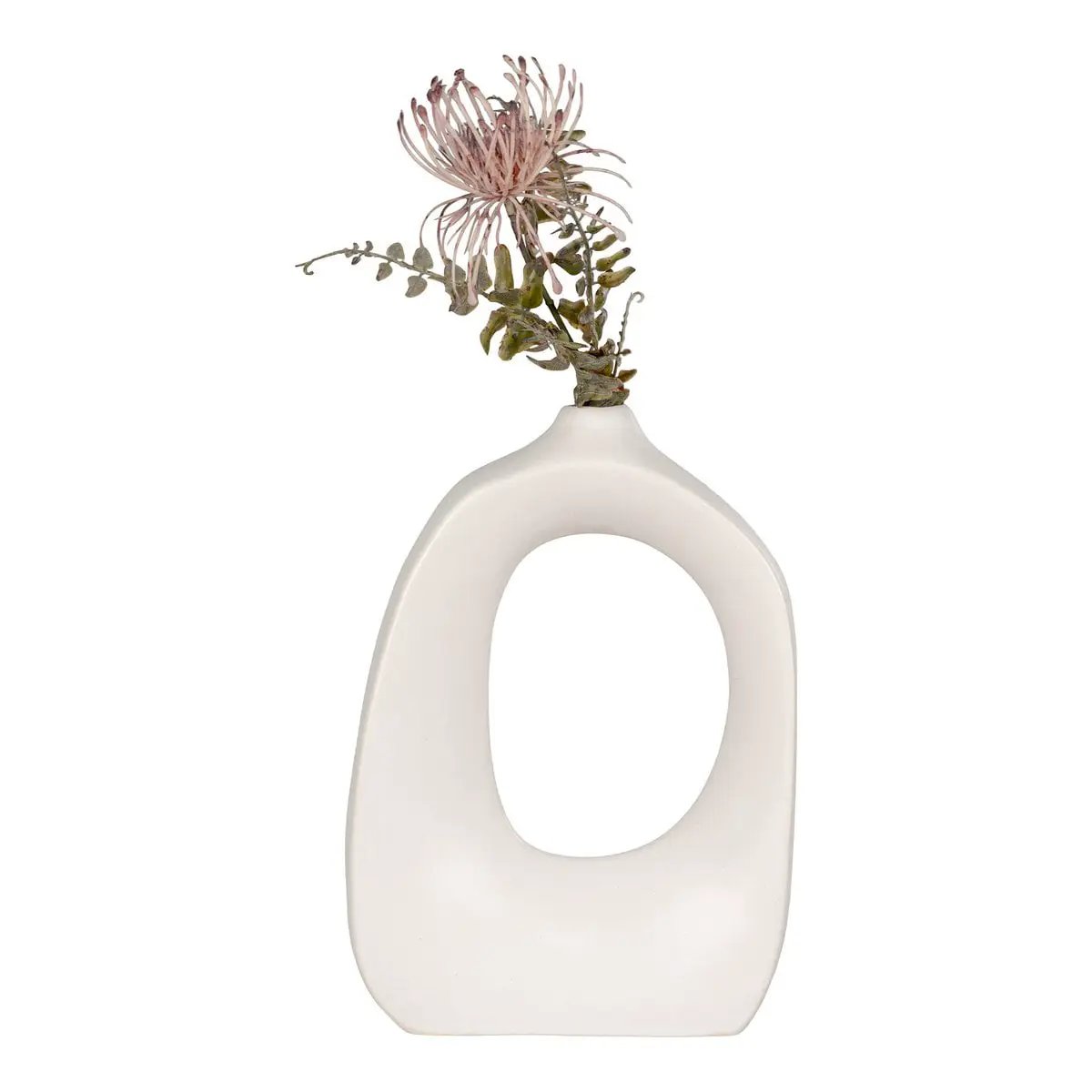 Vase - White, Stoneware, 19x9x28.5 cm by EMIRELLE