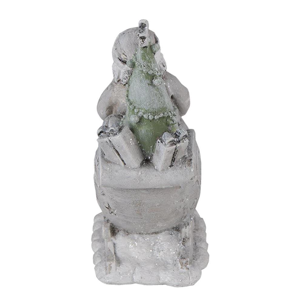Decoration Santa in sleigh 10x6x13 cm by Clayre & Eef.