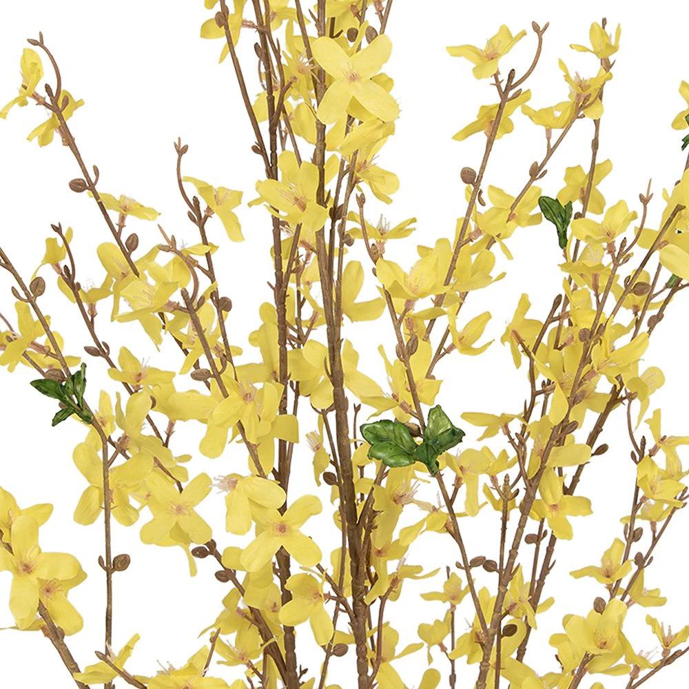 Artificial plant Forsythia 20x20x125 cm Yellow Plastic by Clayre & Eef.