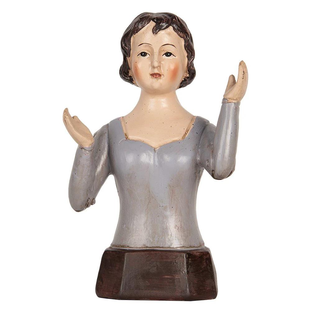 Decoration image woman 12x9x20 cm gray plastic by Clayre & Eef.