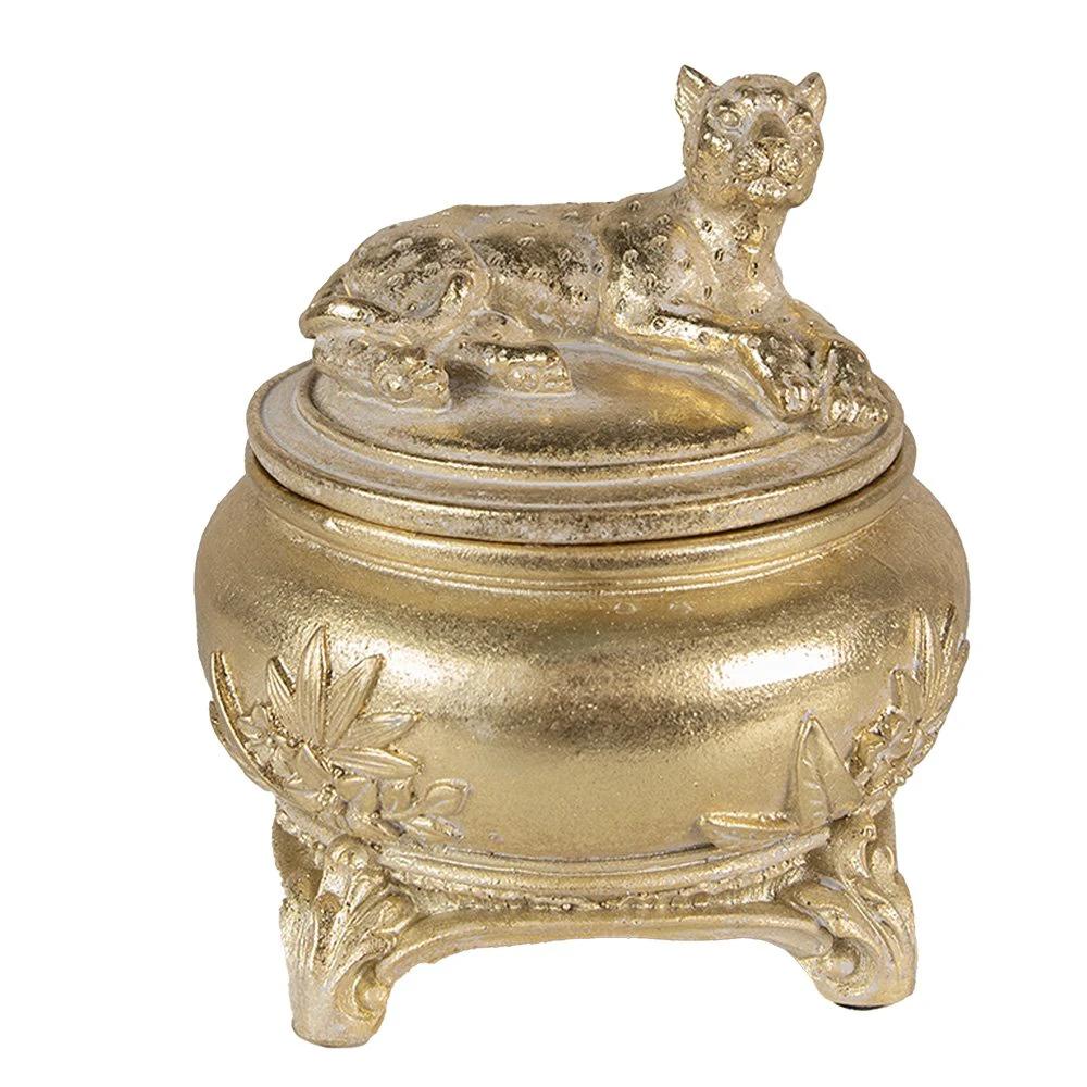 Jewelry box Panther Gold-colored? 13x14 cm by Clayre & Eef.